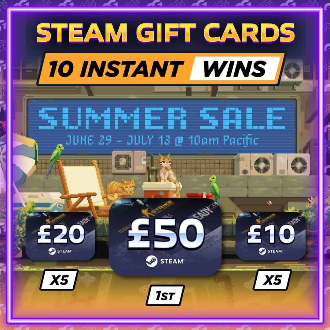 STEAM SUMMER SALE GIFT CARD + 10 Instant Wins 1 Gaming Giveaways