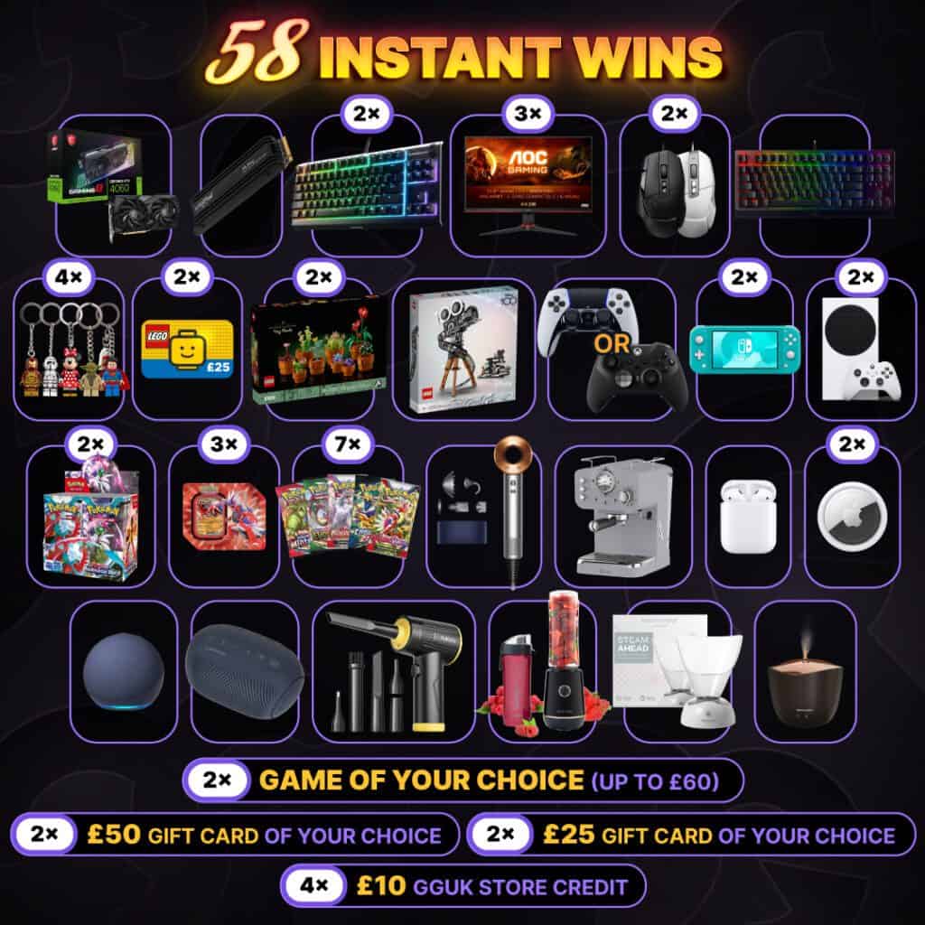 2024 Instant Win Giveaway Comp Instant Win Only (50+ Prizes) Gaming